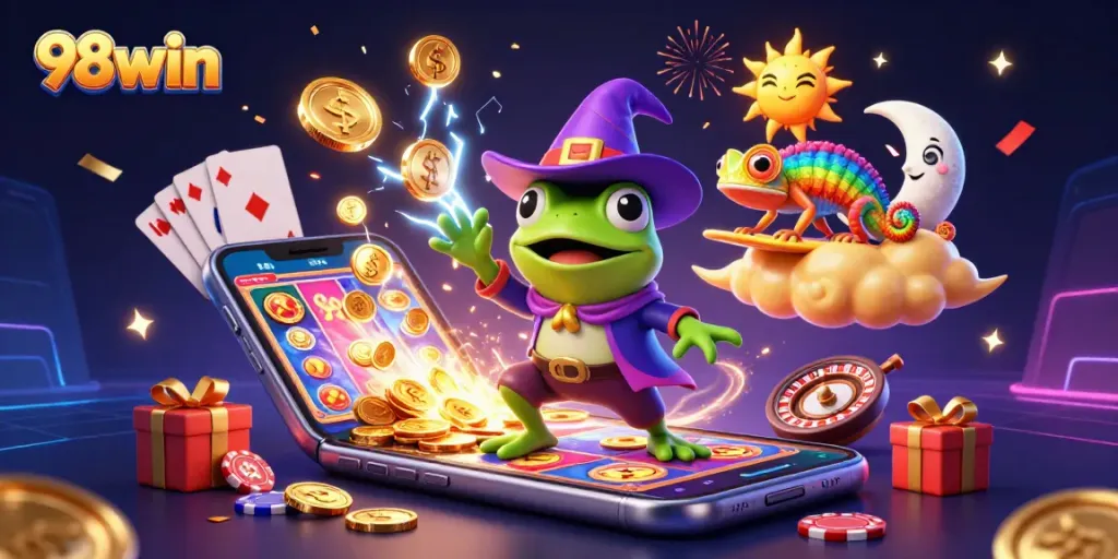 Enter the vibrant world of 98win with a magical storm of coins and gaming excitement!