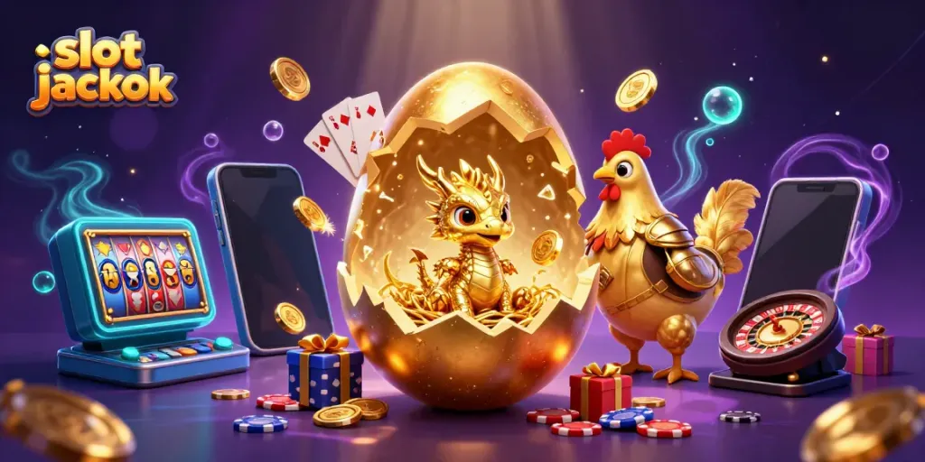 Experience the thrill of slot jackpot excitement illustrated with a golden dragon among poker chips.