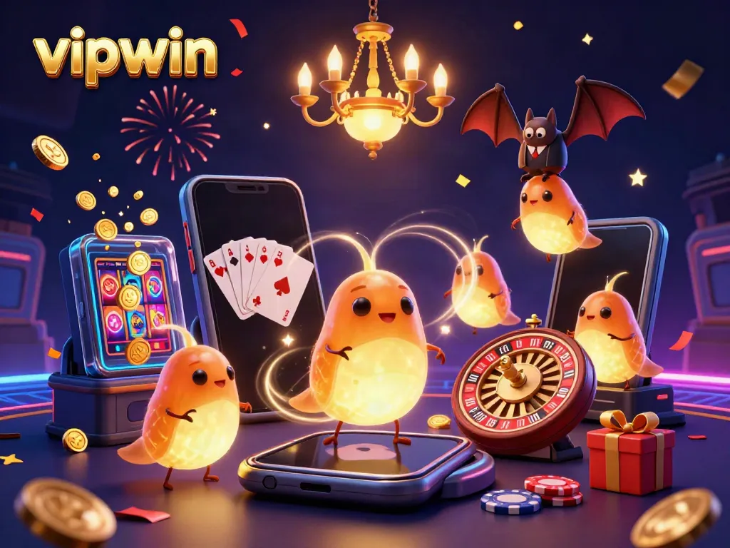 Experience the thrill of vipwin in a vibrant cave casino illuminated by glowworms and a bat dealer.